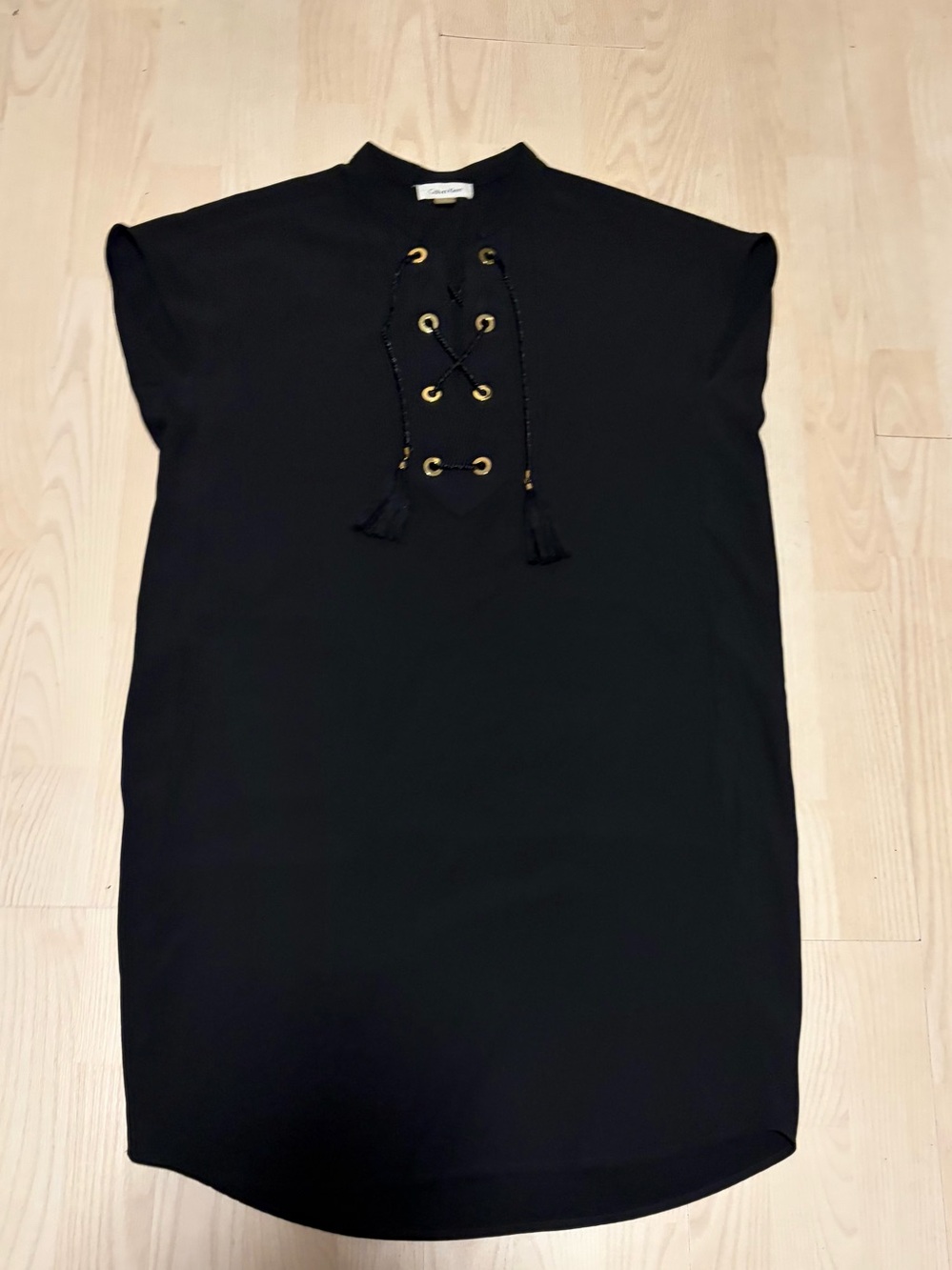 Calvin Klein Lace-Up Shift Dress with Tassel Ties